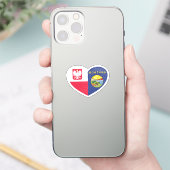 Sticker Pologne Polonaise Montana Montanan Drapeau d'amour (Téléphone)