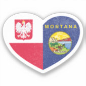 Sticker Pologne Polonaise Montana Montanan Drapeau d'amour (Recto)