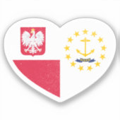 Sticker Pologne Polonaise Rhode Island Rhode Islander Hear (Recto)