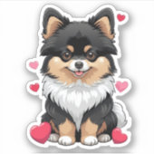 Sticker Pom Noir et Tan Saint Valentin 3 x 3 (Devant)