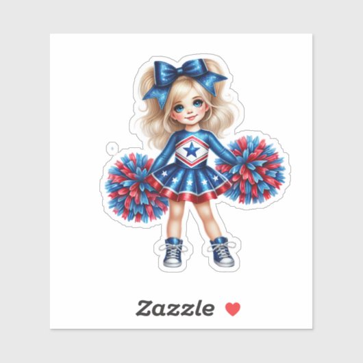 Sticker Pom-pom girl (Feuille)