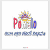Sticker Pomalo – Croatian Relaxation with Sun & Rainbow (Feuille)