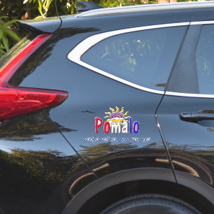 Sticker Pomalo – Détente croate avec soleil et arc-en-ciel