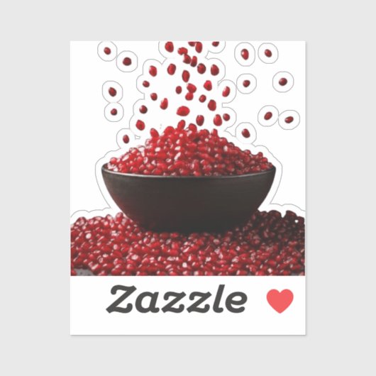 Sticker Pomegranate Illustration – Elegant Fruit Design (Feuille)