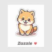 Sticker Poméranien Whimsical, Lumineuse et rayonnante, Pet (Feuille)