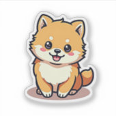 Sticker Poméranien Whimsical, Lumineuse et rayonnante, Pet (Devant)