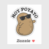 Sticker Pomme de terre chaude amusant Veggie Pun (Feuille)