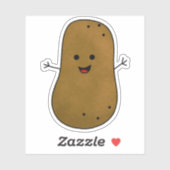 Sticker Pomme de terre heureuse (Feuille)