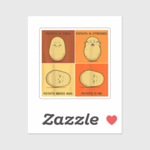 Sticker Pomme de terre Spud Légume racine Tater Végétalien