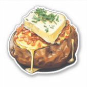 Sticker pomme de terre veste garnie de beurre (Devant)