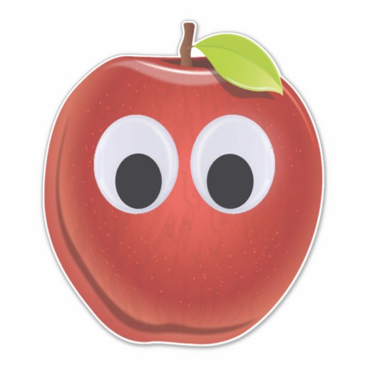 Sticker Pomme, fruit rouge aux yeux de dieu - Personnalisé (Devant)