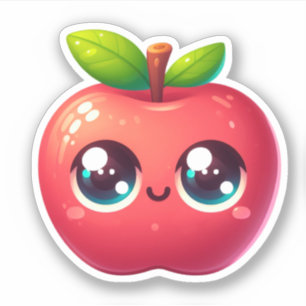 Sticker pomme mignonne