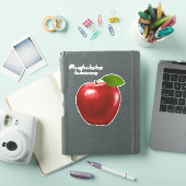 Sticker Pomme rouge et citation (Couverture iPad)