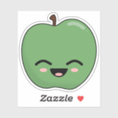 Sticker Pomme verte heureuse (Feuille)