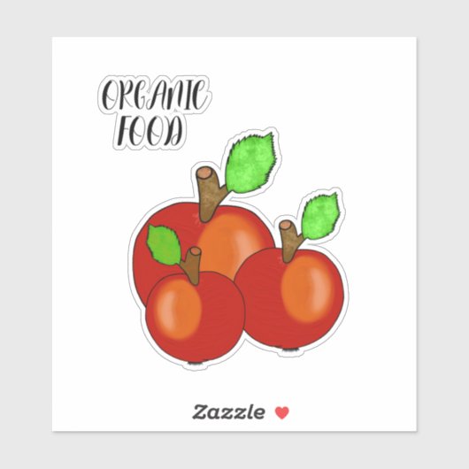Sticker Pommes rouges (Feuille)