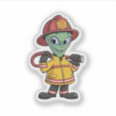Sticker Pompier Alien (Devant)