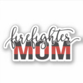 Sticker Pompier maman mince ligne rouge (Devant)