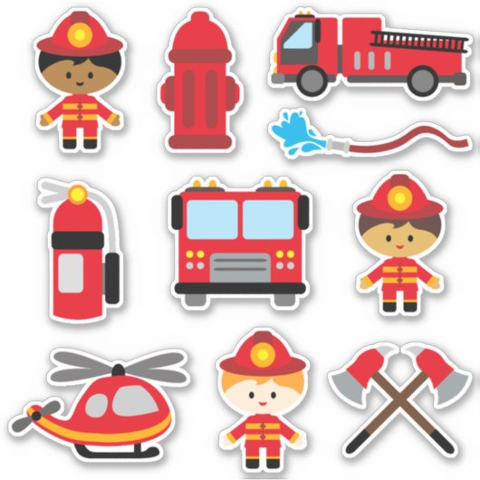 Sticker Pompier pour enfants (Devant)