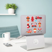 Sticker Pompier pour enfants (Ordinateur portable sur le bureau)