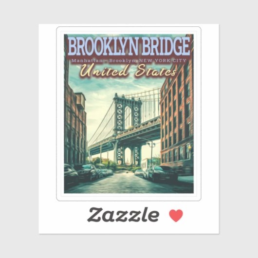 STICKER PONT DE BROOKLYN - MANHATTAN - BROOKLYN - NEW YORK (Feuille)