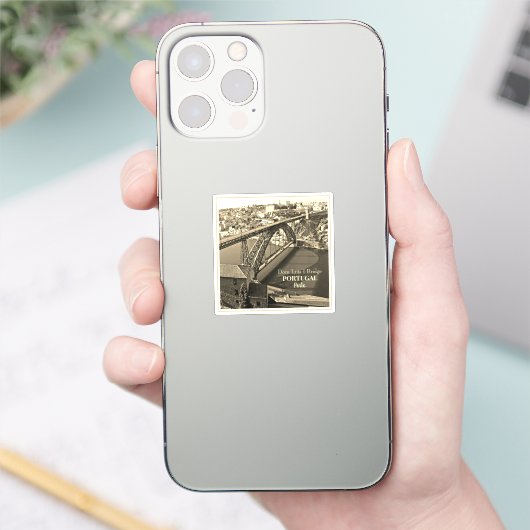Sticker Pont Porto au-dessus du fleuve Douro, Portugal, sé (Téléphone)