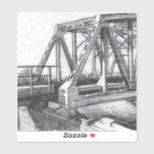 Sticker Pont vieux pencilart Monochrome (Feuille)