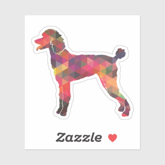 Sticker Poodle Geo Silhouette Multi (Feuille)