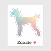 Sticker Poodle Geo Silhouette Pastel (Feuille)