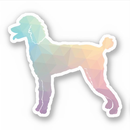 Sticker Poodle Geo Silhouette Pastel (Devant)