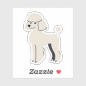 Sticker Poodle mignon (Feuille)