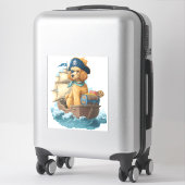 Sticker Poodle Pirate � Drôle de chien de mer (Sur valise)