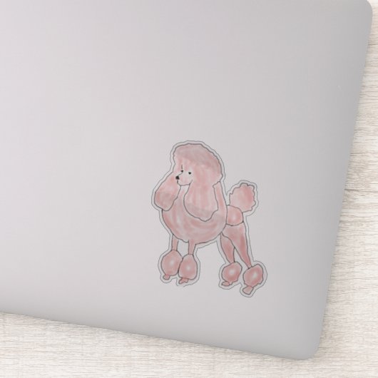 Sticker Poodle rose (Détail)