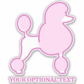 Sticker Poodles roses de texte personnalisés (Devant)