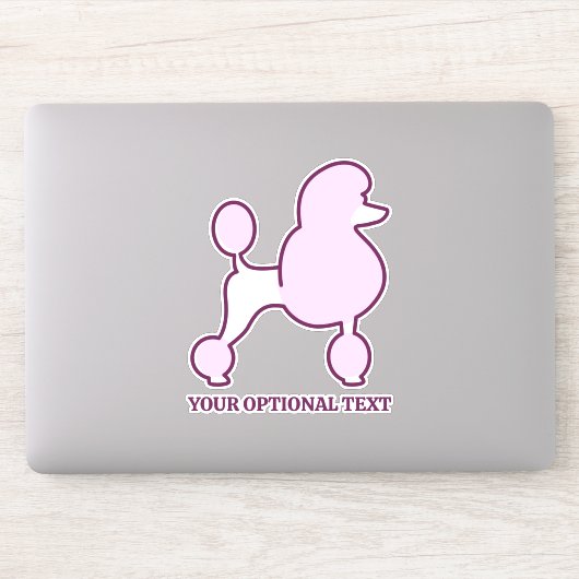 Sticker Poodles roses de texte personnalisés (Ordinateur)