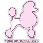 Sticker Poodles roses de texte personnalisés (Devant)