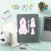 Sticker Poodles roses de texte personnalisés (Couverture iPad)