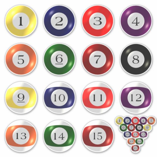 Sticker - Pool Balls (Voorkant)