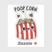 Sticker Poop Corn Funny Pop Corn Pun (Feuille)