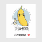 Sticker Poot de deja Funny Banana Double Pun de panier (Feuille)
