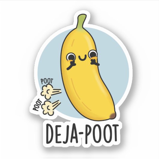 Sticker Poot de deja Funny Banana Double Pun de panier (Devant)