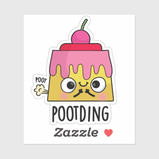 Sticker Poot Drôle Pudding Fart Pun (Feuille)