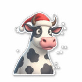 Sticker Pop Art Colorful Cow Christmas T-Shirt (1) (Devant)