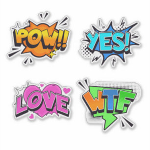 Sticker Pop Art Punch : Action Bande Dessinée