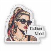 Sticker Pop Art Woman Fashion Mood (Devant)