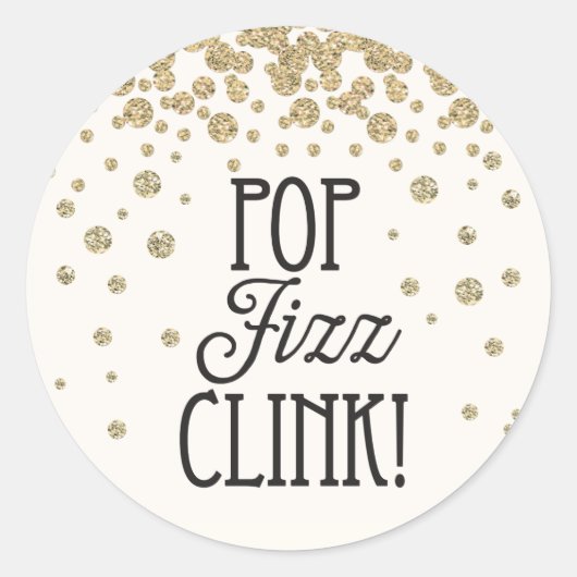 Sticker Pop Fizz Clink - Soirée du Nouvel An (Devant)