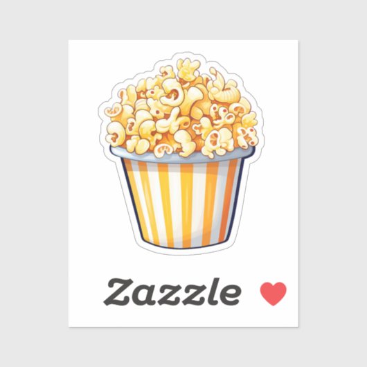 Sticker Popcorn de dessin animé (Feuille)