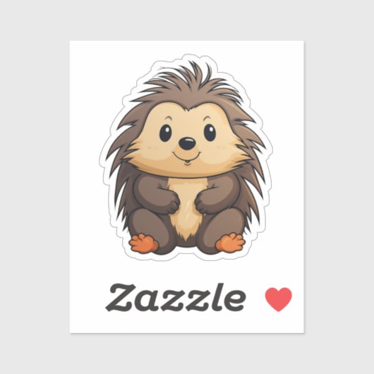 Sticker Porcupine caricaturale (Feuille)