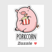Sticker Porkcorn Funny Popcorn Pun (Feuille)