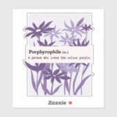 STICKER PORPHYROPHILE PURPLE FLOWER NATURE (Feuille)