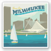 Sticker Port de Milwaukee Wisconsin | Ville de Brew (Devant)